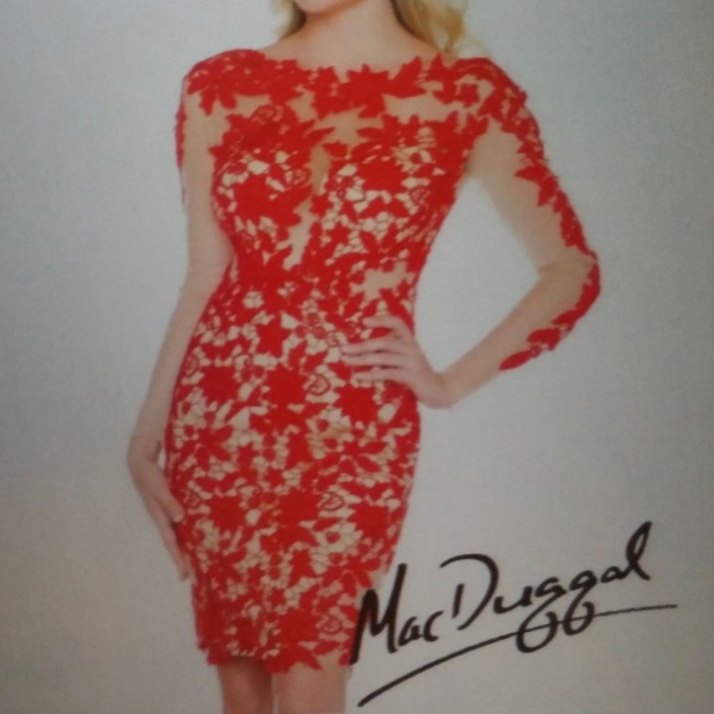 Mac Duggal Red Lacey Dress